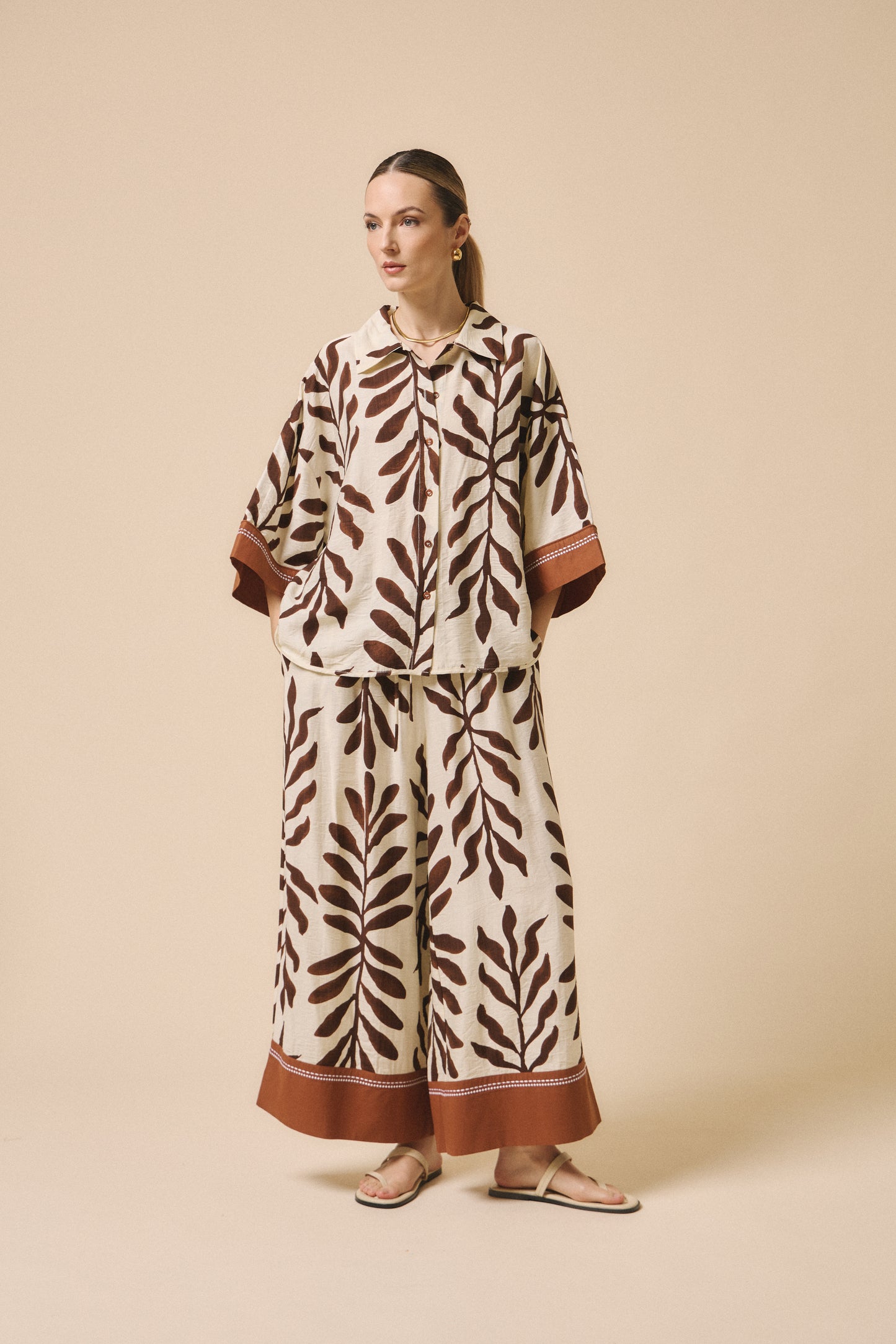 CAMISA POSIDONIA BROWN