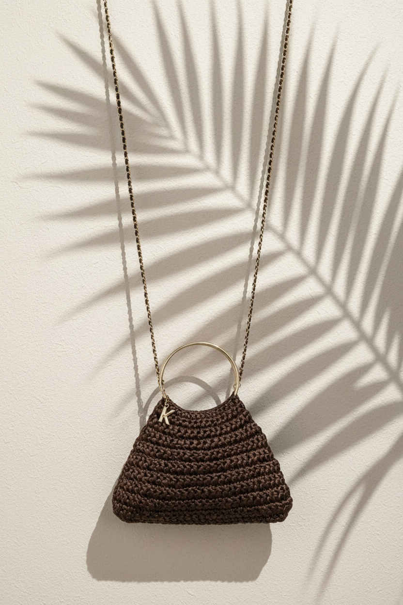 BOLSO HYÈRES SATIN BROWN