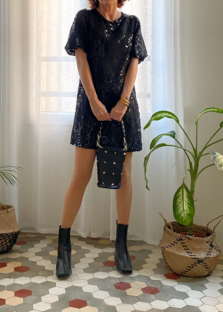 VESTID0 LENTEJUELAS BERTHA BLACK - Sister Birkin