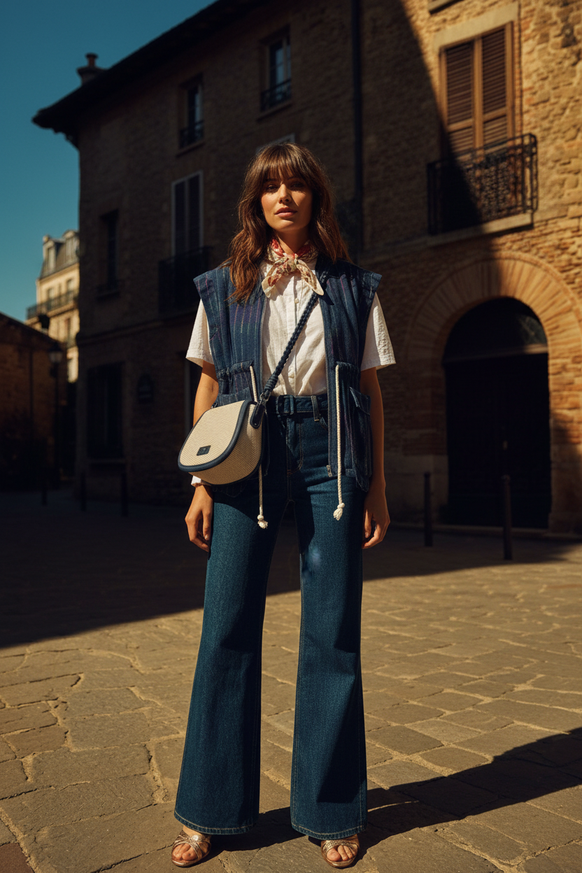 SANDALIAS ISSI 55 LINEN METALLIC GOAT GOLD