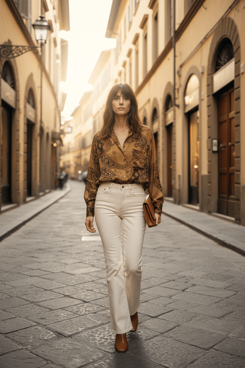 CAMISA PAISLEY CAMEL - Sister Birkin
