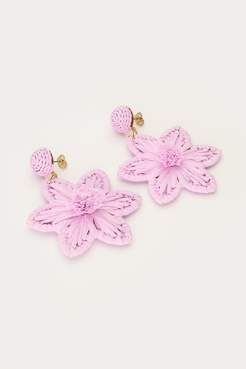 PENDIENTES RAFIA TUNJA LILA