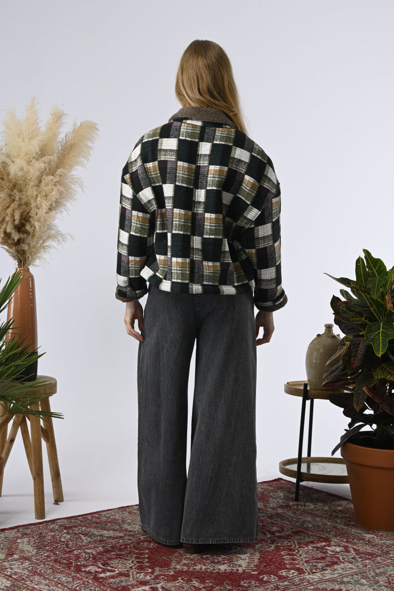 CHAQUETA BUCK SHEARLING PLAID