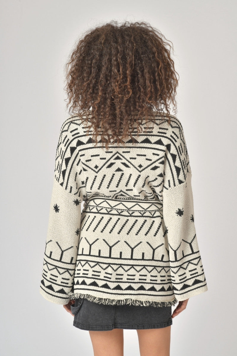 CARDIGAN JUSTINE NOIR ET BLANC