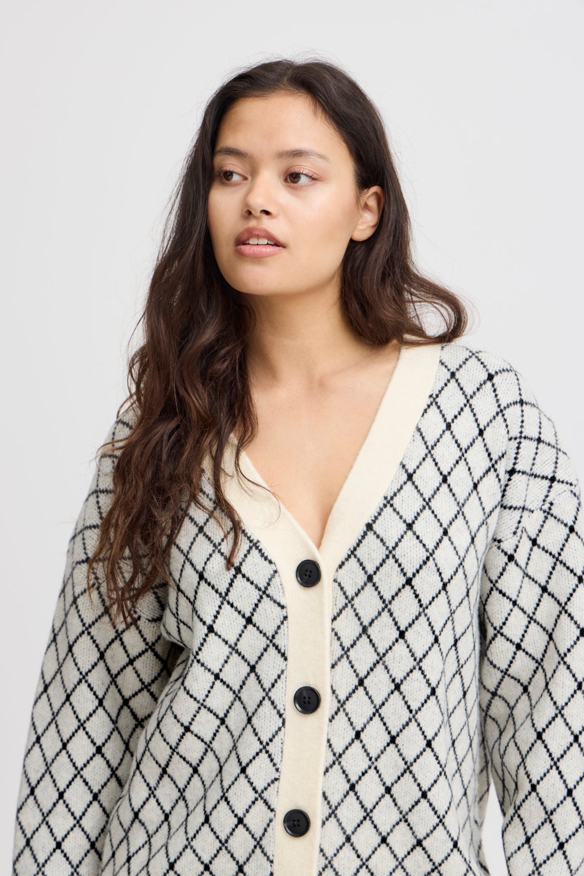 CARDIGAN ALVIN WHITE CHECKED