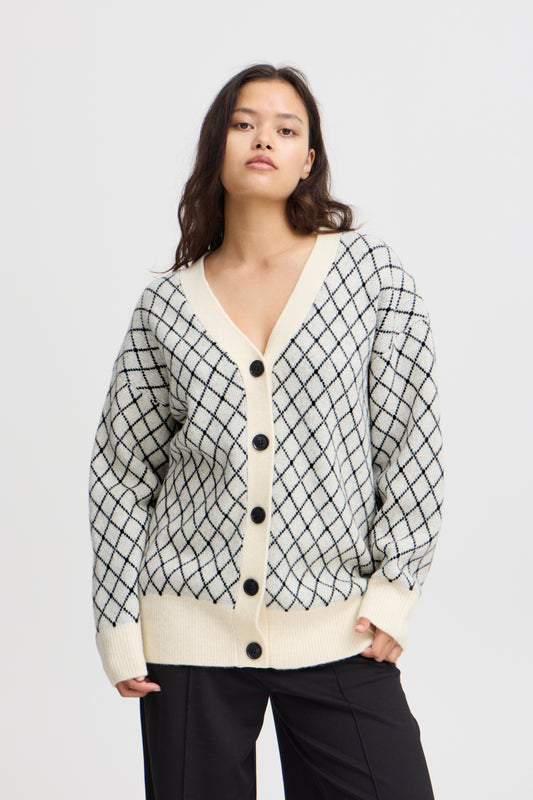 CARDIGAN ALVIN WHITE CHECKED