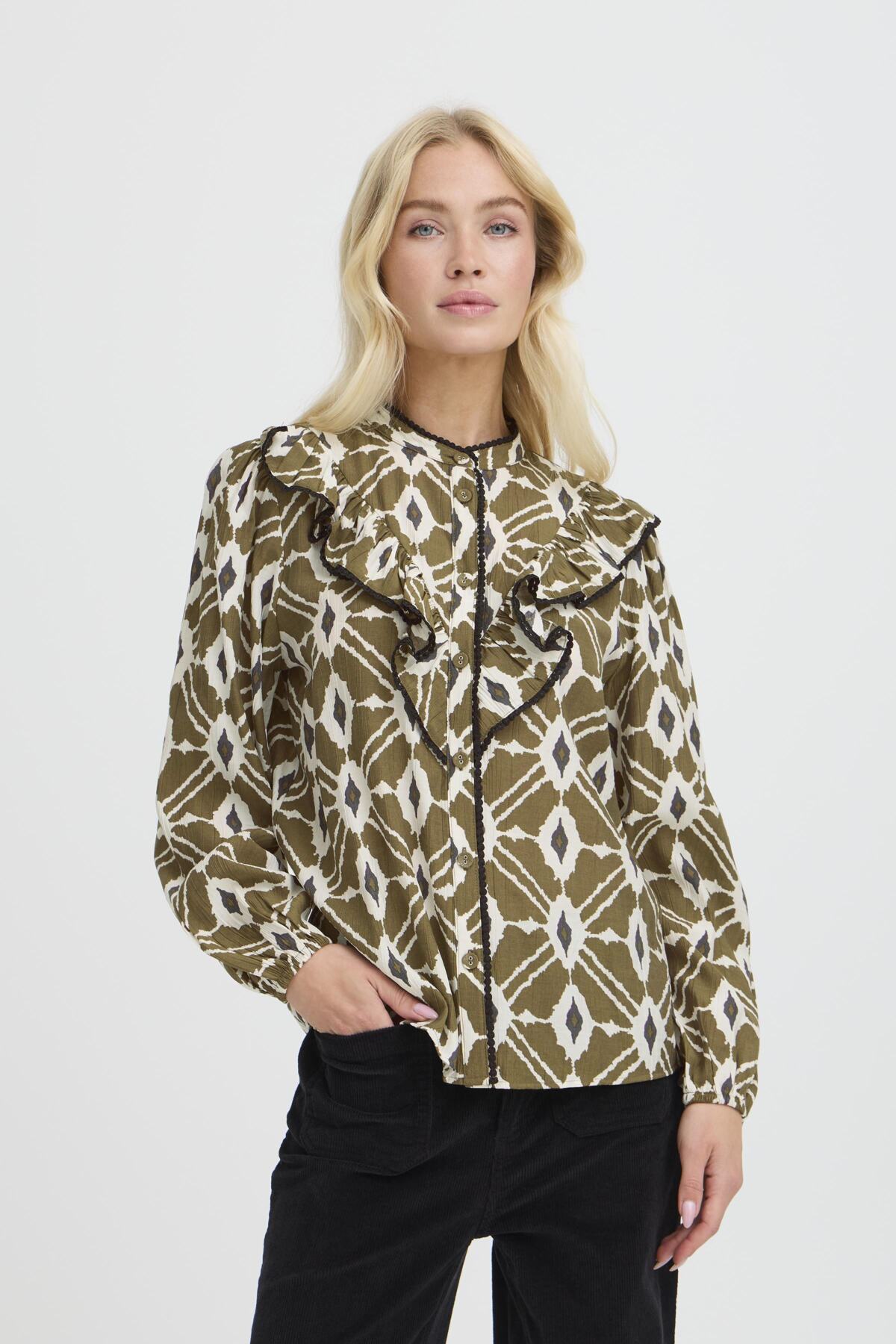 CAMISA YANA ETHNIC OLIVE