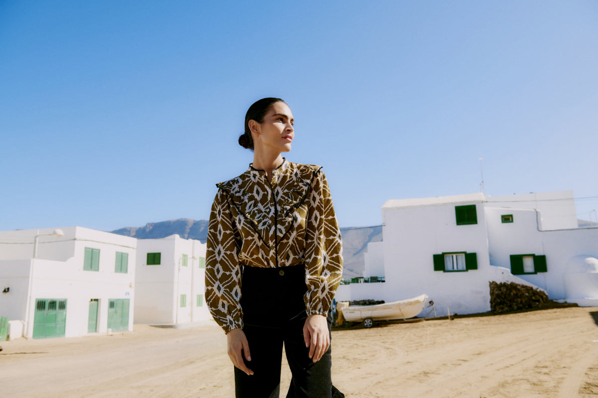 CAMISA YANA ETHNIC OLIVE