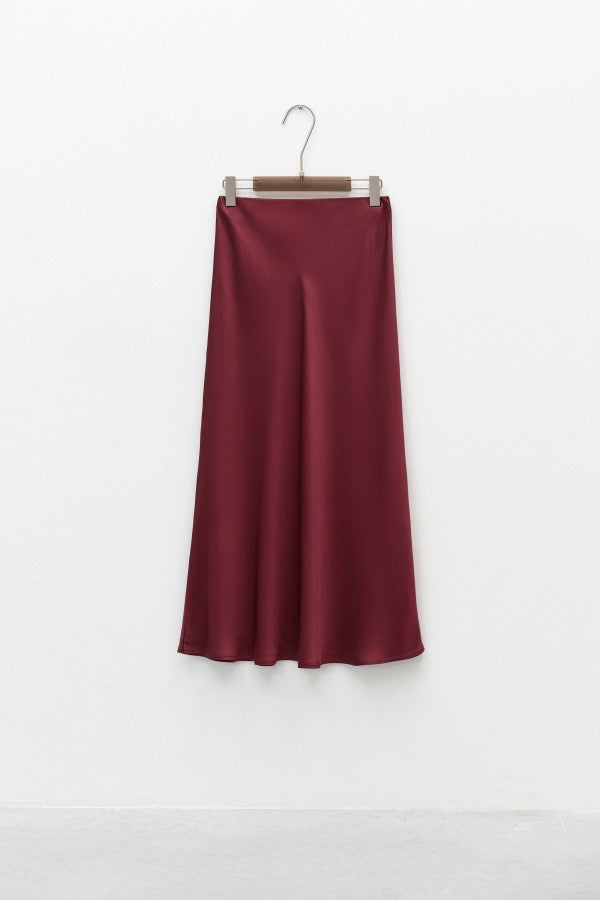 FALDA NOA SATIN BORDEAUX