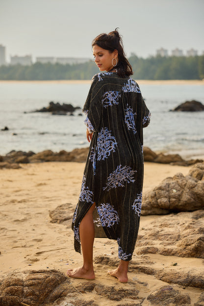 KIMONO LONG BLUE REEF