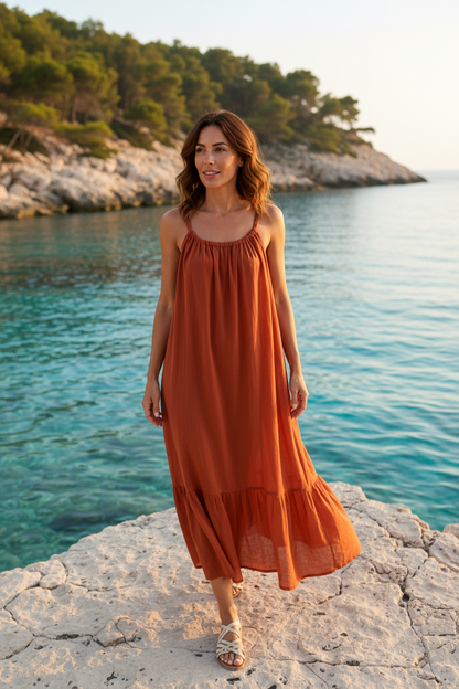 VESTIDO SKIATHOS RUST
