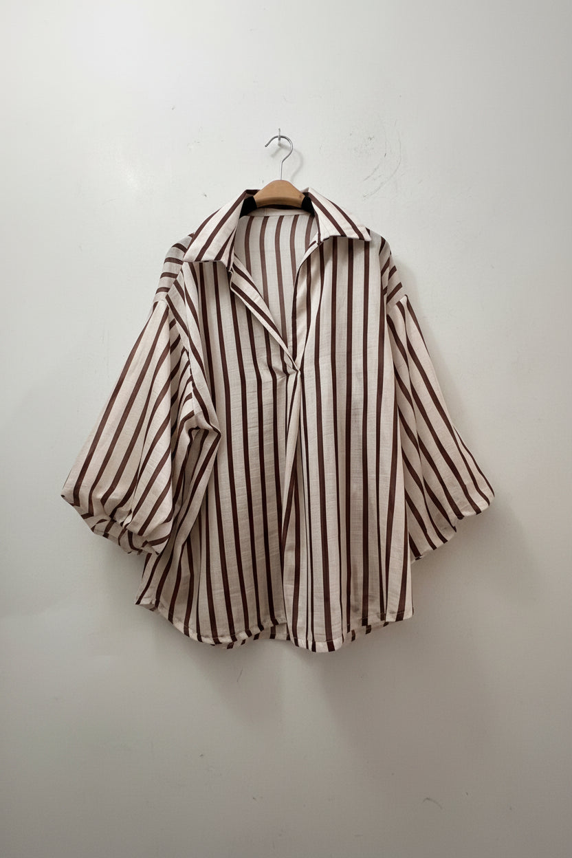 CAMISA CALIA STRIPES IVORY
