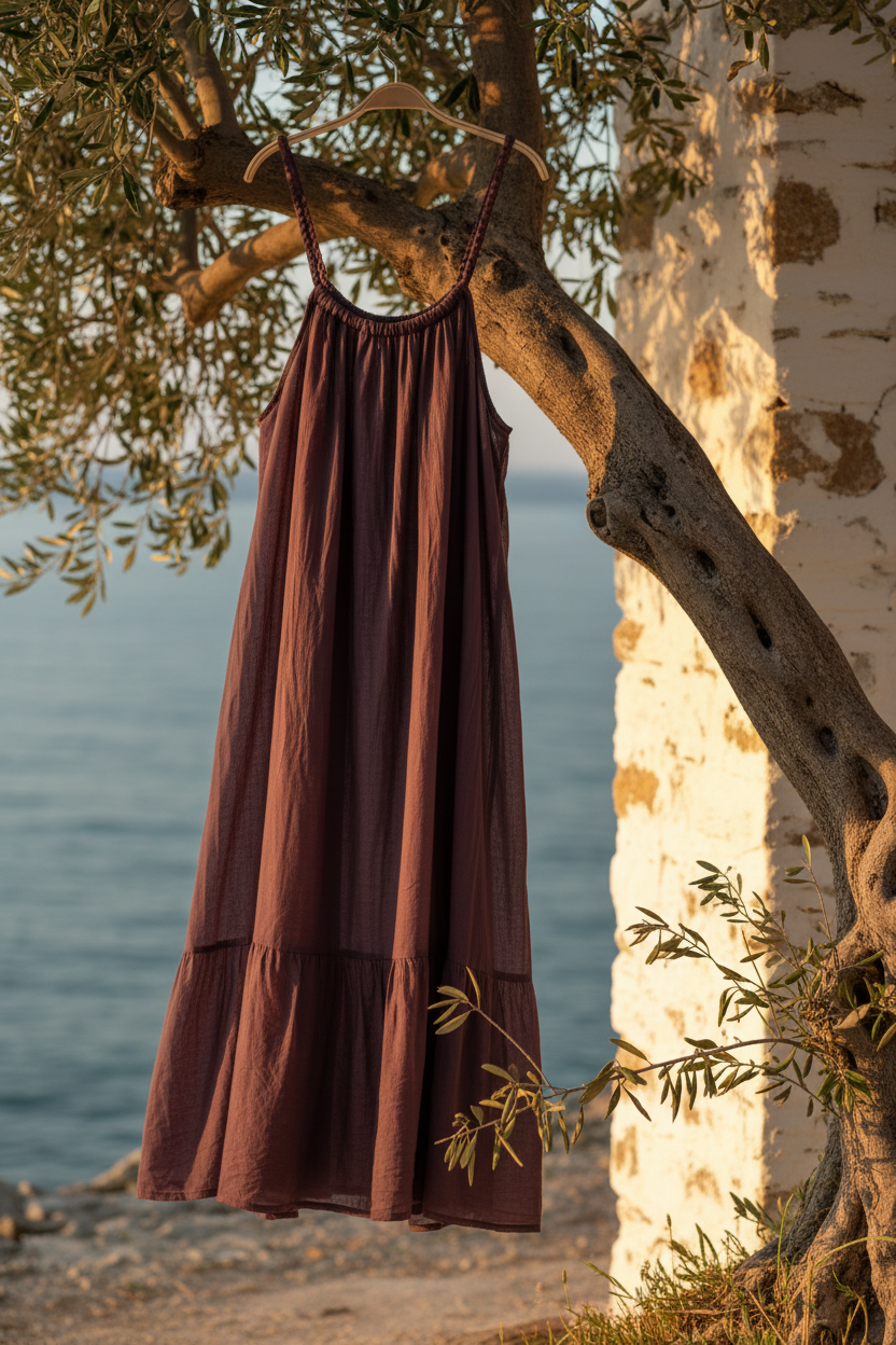 VESTIDO SKIATHOS AUBERGINE