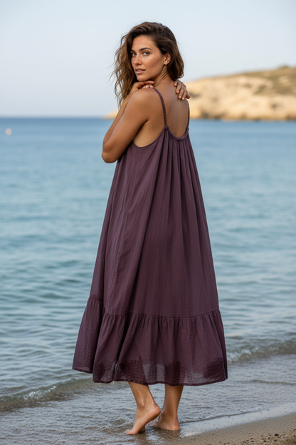 VESTIDO SKIATHOS AUBERGINE