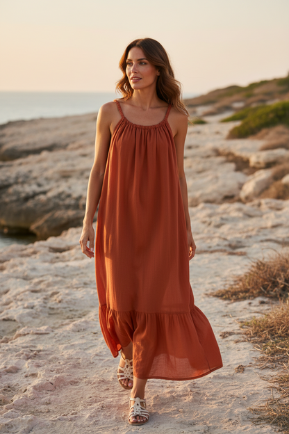 VESTIDO SKIATHOS RUST