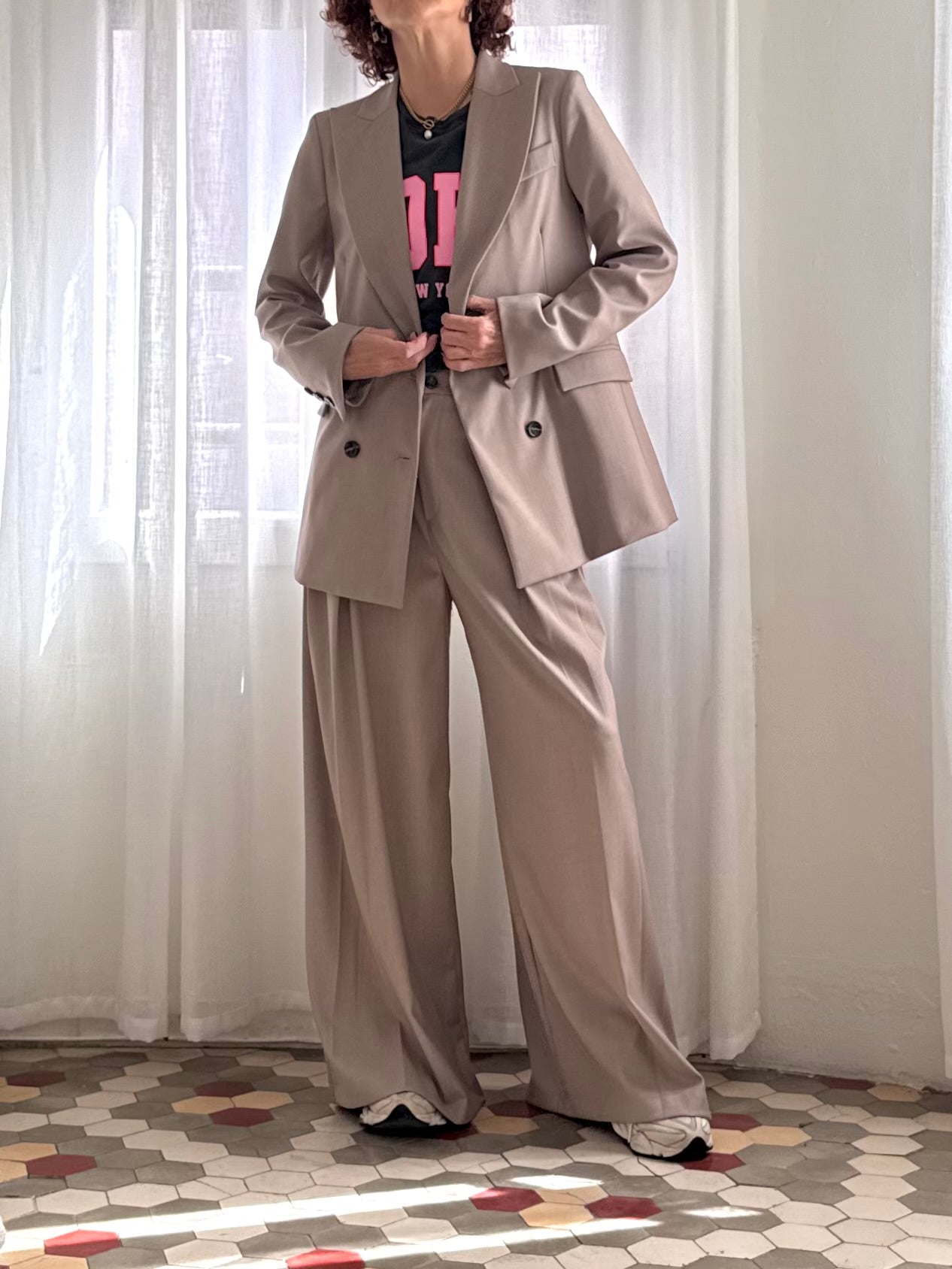 BLAZER CRUZADO ZALLEGNA  TAUPE