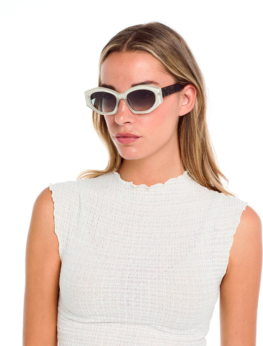 COLETTE SHINY BEIGE RUBBER GREEN TORTOISE