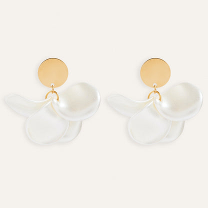 PENDIENTES PÉTALOS LENTEJITA BLANCO NACARADO - Sister Birkin 