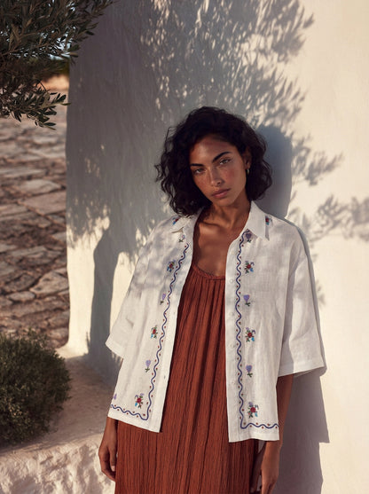 CAMISA BLANCHE POINT DE CROIX