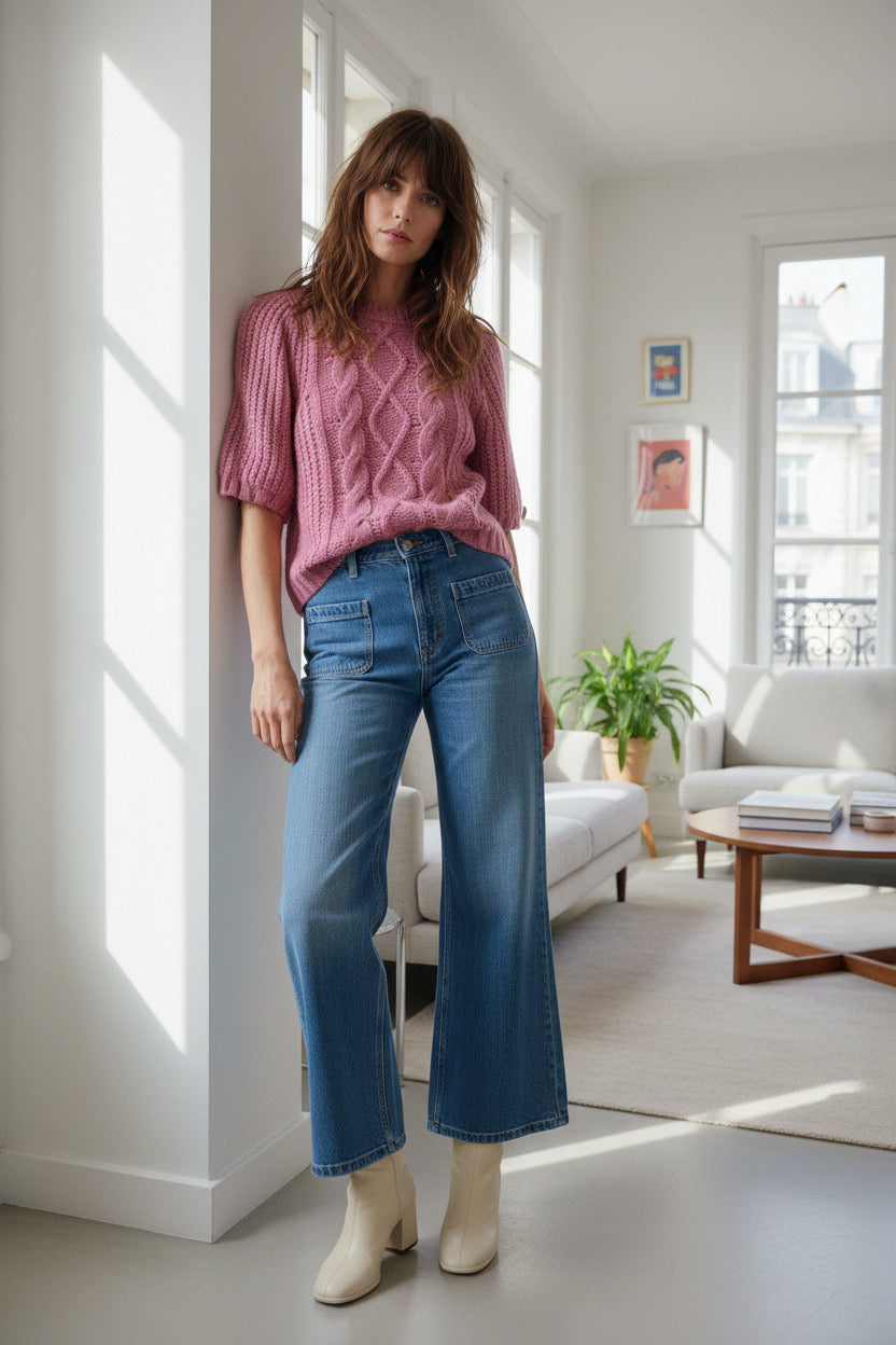 JERSEY ANITA BRAIDED ROSE