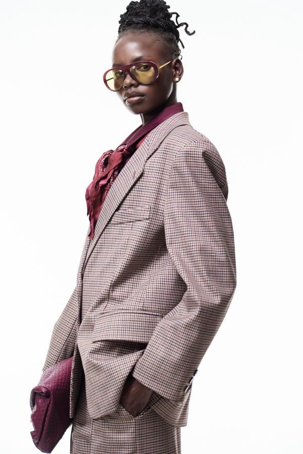 BLAZER HENRY PLAID BORDEAUX