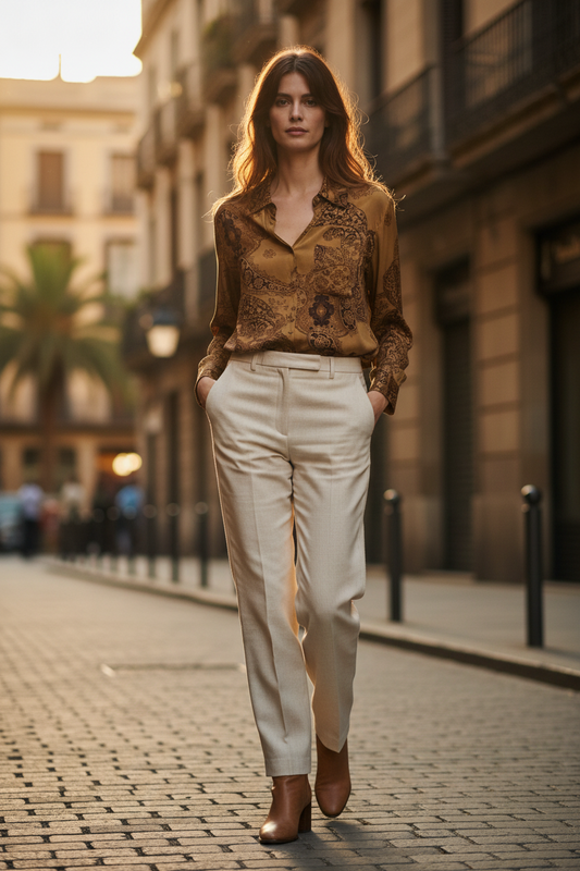 CAMISA PAISLEY CAMEL