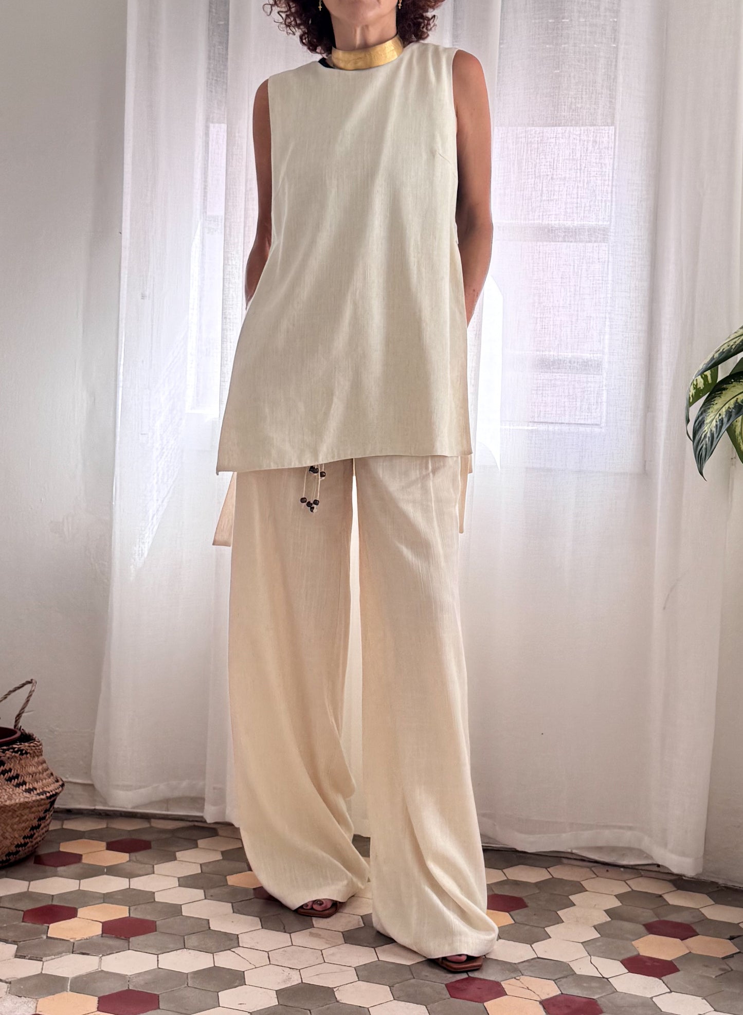 CHALECO CAROLYN MINIMAL ECRU