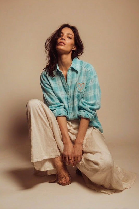 CAMISA CASILDE CARREAUX BLEUS