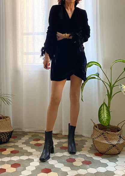 VESTID0 TERCIOPELO NATY BLACK - Sister Birkin 