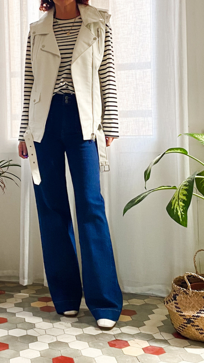 CHALECO BIKER IVORY - Sister Birkin 