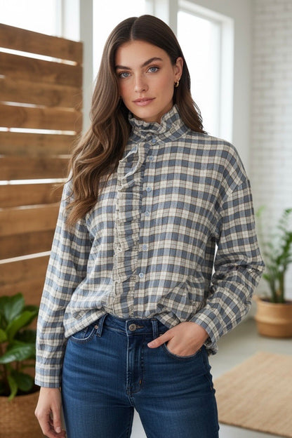 CAMISA BETH VICHY BLUE