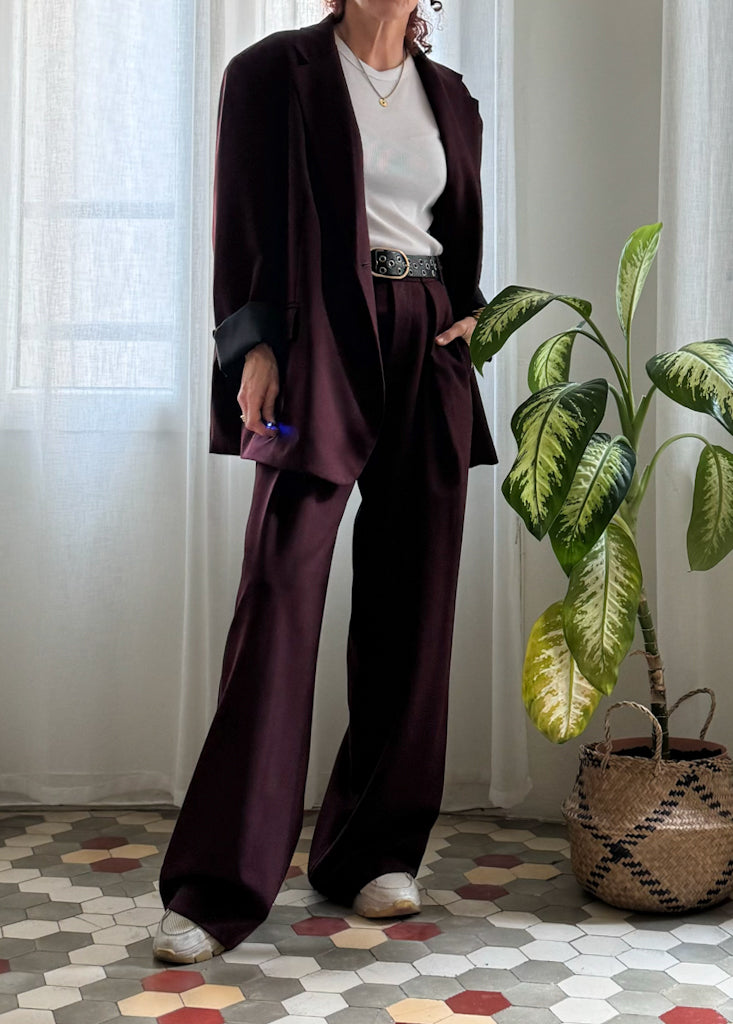 PANTALÓN HARLOW PLEATED BORDEAUX