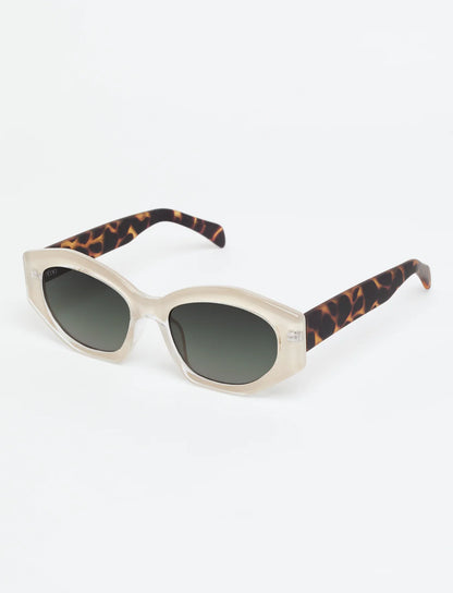COLETTE SHINY BEIGE RUBBER GREEN TORTOISE
