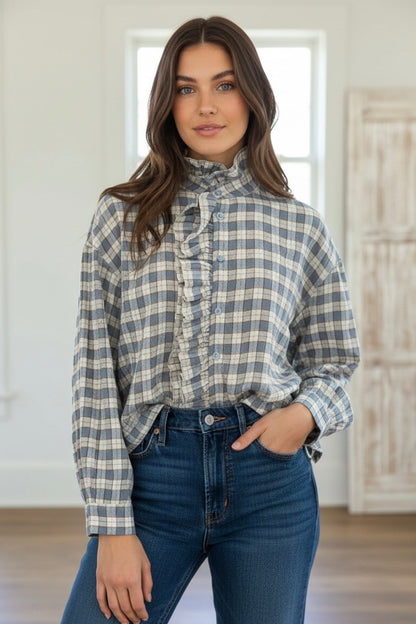 CAMISA BETH VICHY BLUE