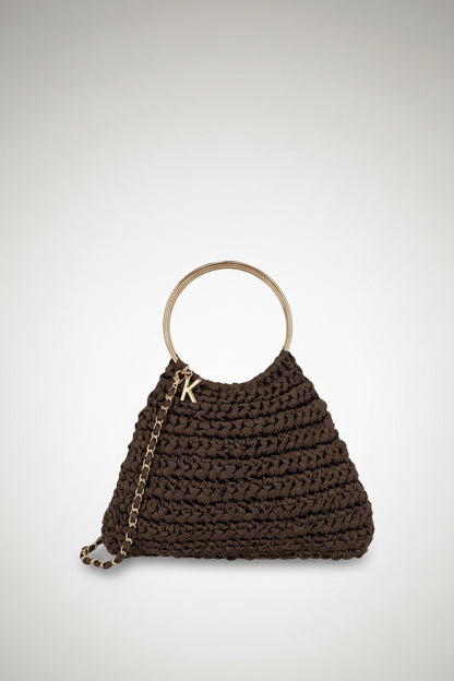 BOLSO HYÈRES SATIN BROWN