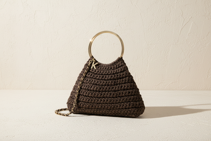 BOLSO HYÈRES SATIN BROWN