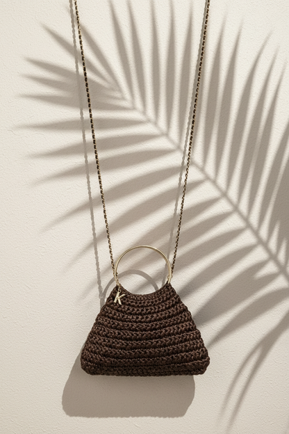 BOLSO HYÈRES SATIN BROWN