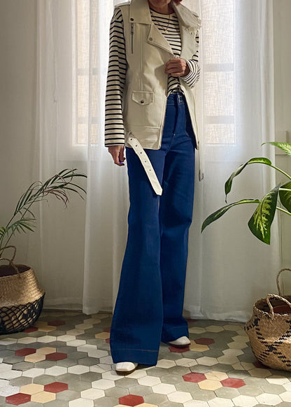 CHALECO BIKER IVORY - Sister Birkin 