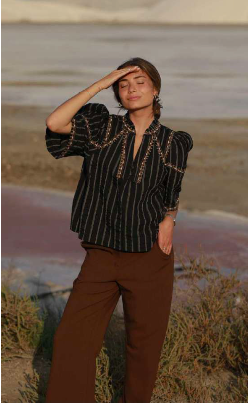 TOP BRODERIE CORA NOIR