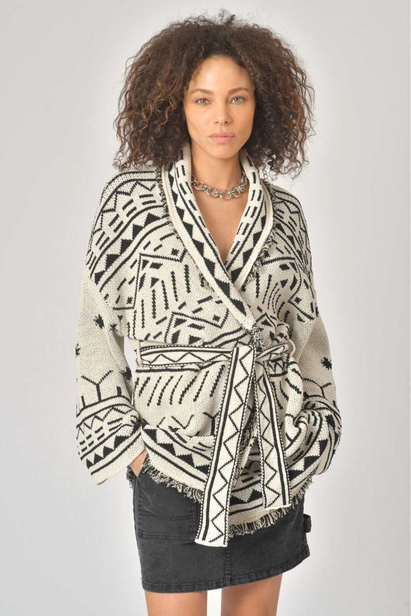 CARDIGAN JUSTINE NOIR ET BLANC