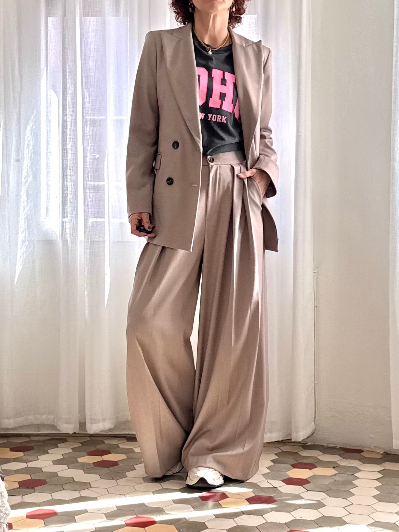 BLAZER CRUZADO ZALLEGNA  TAUPE