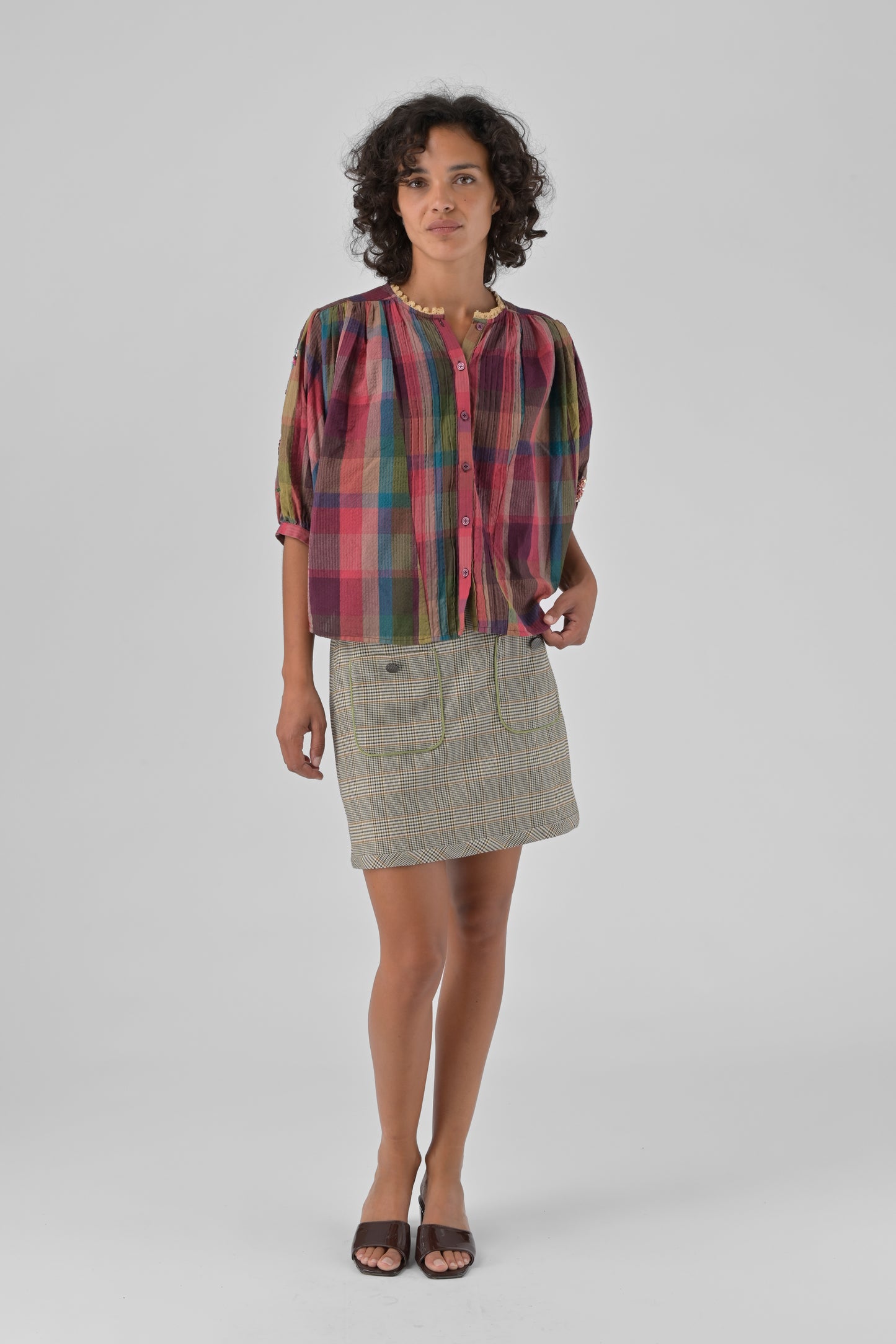 CAMISA MARA CARREAUX ROSES