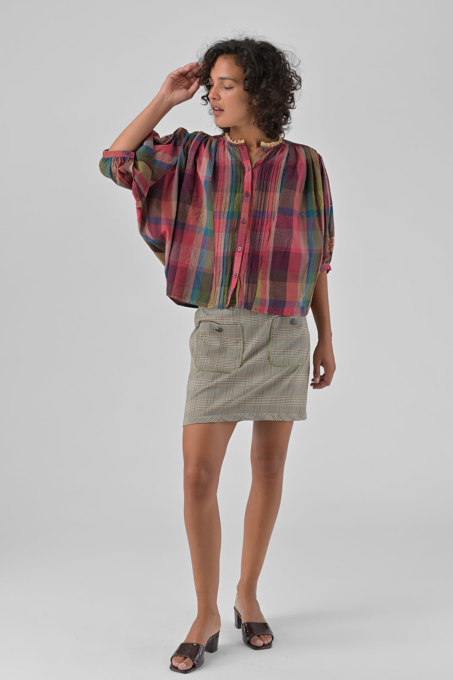 CAMISA MARA CARREAUX ROSES