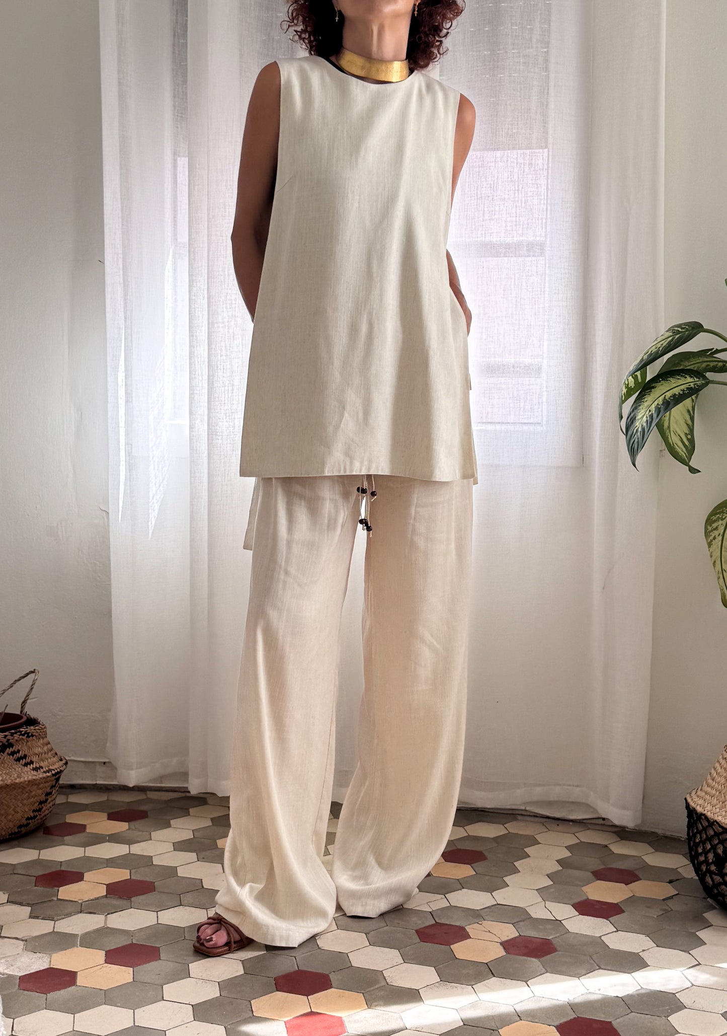 CHALECO CAROLYN MINIMAL ECRU