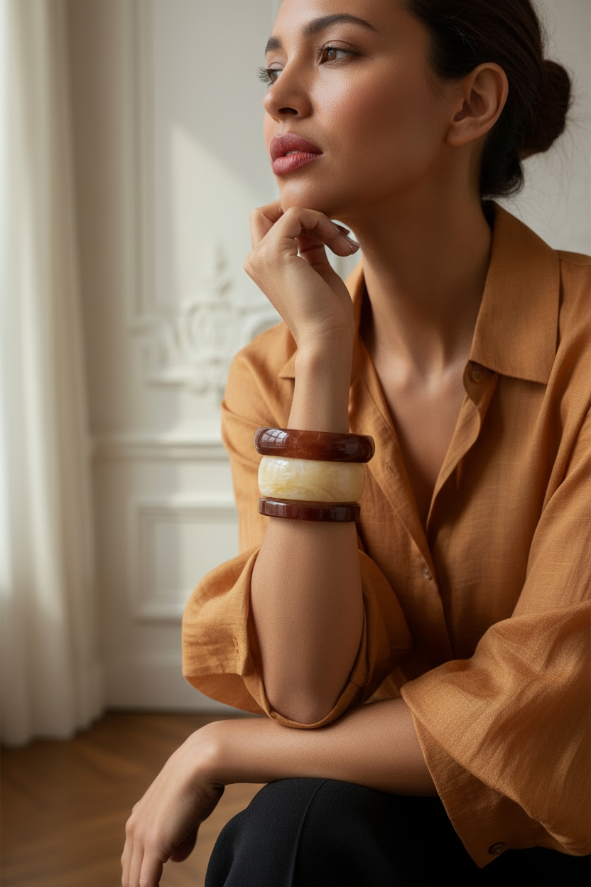 PULSERA DE RESINA HALF MOON