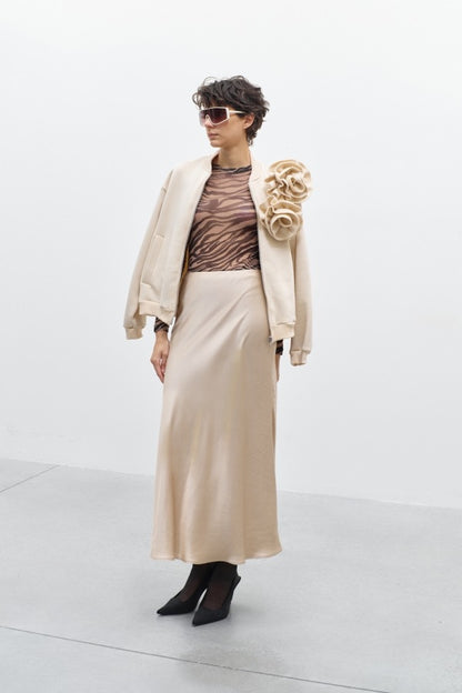 FALDA NOA SATIN BEIGE