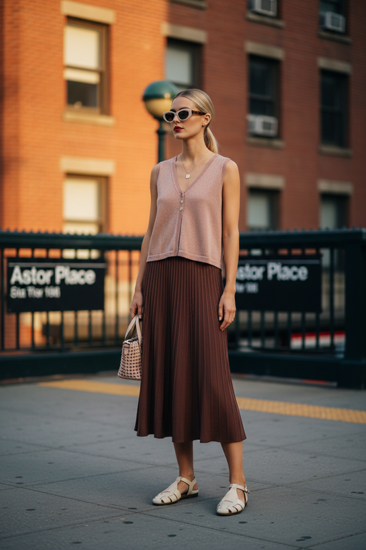 CHALECO BESSETTE LAMÉ  BLUSH