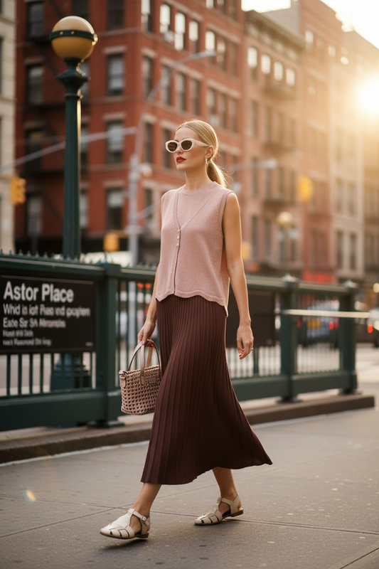 FALDA STELLE CHOCOLATE CHERRY