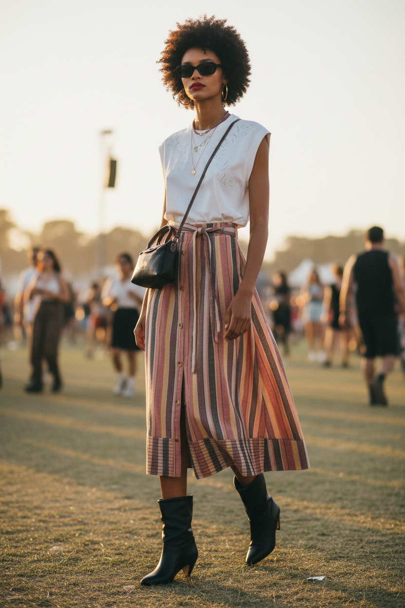 FALDA ANYCIA  RAYURES ORANGE