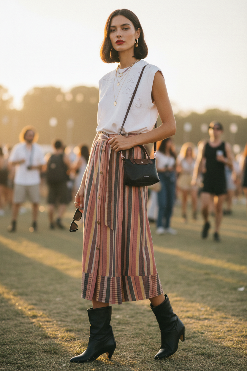 FALDA ANYCIA  RAYURES ORANGE